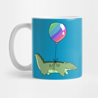 Rainbow Balloon Alligator Mug